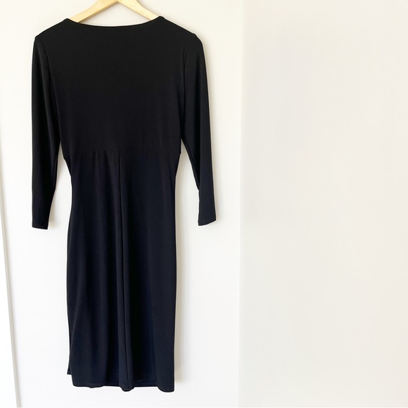 - RALPH LAUREN black faux wrap dress sz 10 - Picture 5 of 6